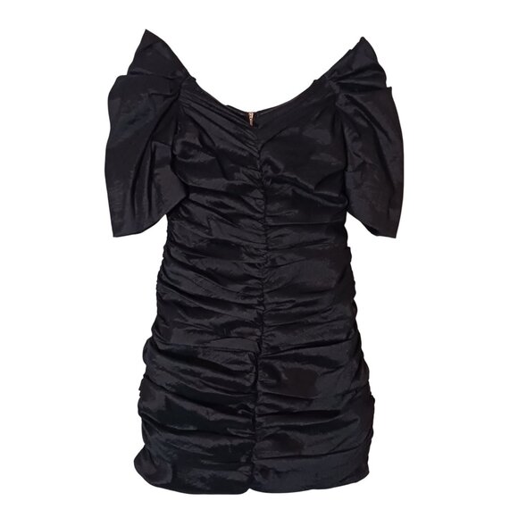 NEW Lulus Unique As You Black Off-the-Shoulder Ruched Bodycon Mini Dress Size S - Picture 3 of 10